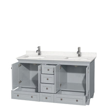 Load image into Gallery viewer, Wyndham Collection Vanity Wyndham Collection WCV800060DOYC2UNSMXX Acclaim 60 Inch Double Bathroom Vanity in Oyster Gray, Light-Vein Carrara Cultured Marble Countertop, Undermount Square Sinks, No Mirrors