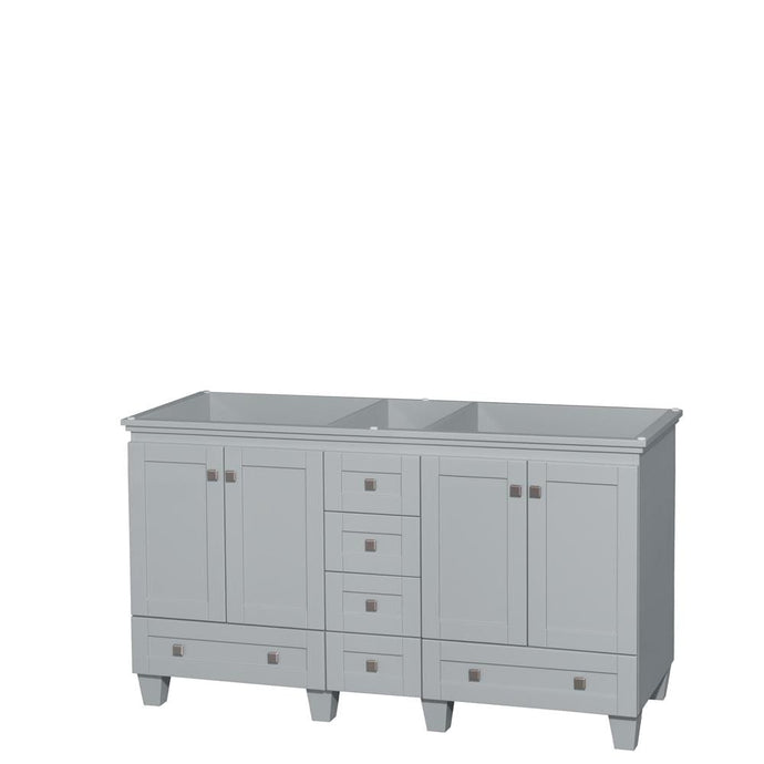 Wyndham Collection Vanity Wyndham Collection WCV800060DOYCXSXXMXX Acclaim 60 Inch Double Bathroom Vanity in Oyster Gray, No Countertop, No Sinks, and No Mirrors