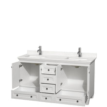 Load image into Gallery viewer, Wyndham Collection Vanity Wyndham Collection WCV800060DWHC2UNSMXX Acclaim 60 Inch Double Bathroom Vanity in White, Light-Vein Carrara Cultured Marble Countertop, Undermount Square Sinks, No Mirrors