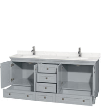 Load image into Gallery viewer, Wyndham Collection Vanity Wyndham Collection WCV800072DOYC2UNSMXX Acclaim 72 Inch Double Bathroom Vanity in Oyster Gray, Light-Vein Carrara Cultured Marble Countertop, Undermount Square Sinks, No Mirrors