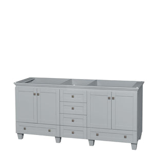 Wyndham Collection Vanity Wyndham Collection WCV800072DOYCXSXXMXX Acclaim 72 Inch Double Bathroom Vanity in Oyster Gray, No Countertop, No Sinks, and No Mirrors