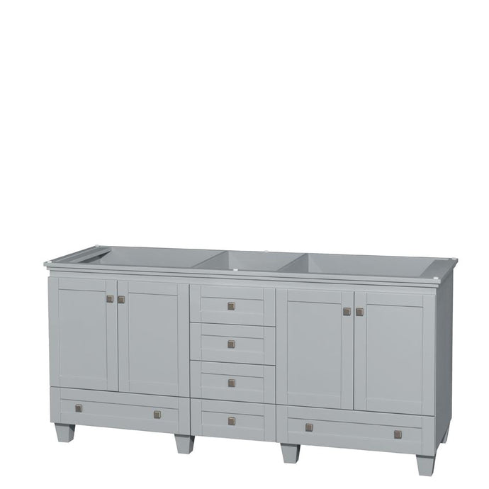 Wyndham Collection Vanity Wyndham Collection WCV800072DOYCXSXXMXX Acclaim 72 Inch Double Bathroom Vanity in Oyster Gray, No Countertop, No Sinks, and No Mirrors