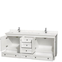 Load image into Gallery viewer, Wyndham Collection Vanity Wyndham Collection WCV800072DWHC2UNSMXX Acclaim 72 Inch Double Bathroom Vanity in White, Light-Vein Carrara Cultured Marble Countertop, Undermount Square Sinks, No Mirrors