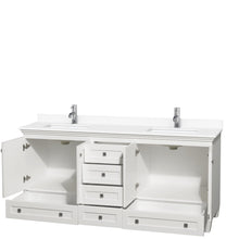 Load image into Gallery viewer, Wyndham Collection Vanity Wyndham Collection WCV800072DWHWCUNSMXX Acclaim 72 Inch Double Bathroom Vanity in White, White Cultured Marble Countertop, Undermount Square Sinks, No Mirrors