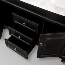 Load image into Gallery viewer, Wyndham Collection Vanity Wyndham Collection WCVTD60BLCW Andover 60 Inch Double Bathroom Vanity in Black, White Carrara Marble Countertop, Undermount Oval Sinks, and 56 Inch Mirror