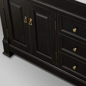 Wyndham Collection Vanity Wyndham Collection WCVTD72BLCW Andover 72 Inch Double Bathroom Vanity in Black, White Carrara Marble Countertop, Undermount Oval Sinks, and 28 Inch Mirrors