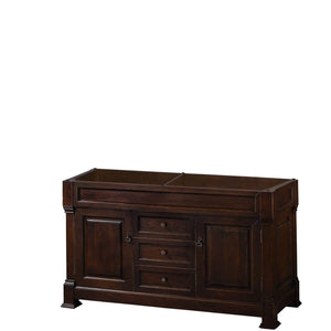 Wyndham Collection Vanity Wyndham Collection WCVTRAD60DDCCXSXXMXX Andover 60 Inch Double Bathroom Vanity in Dark Cherry, No Countertop, No Sink, and No Mirror