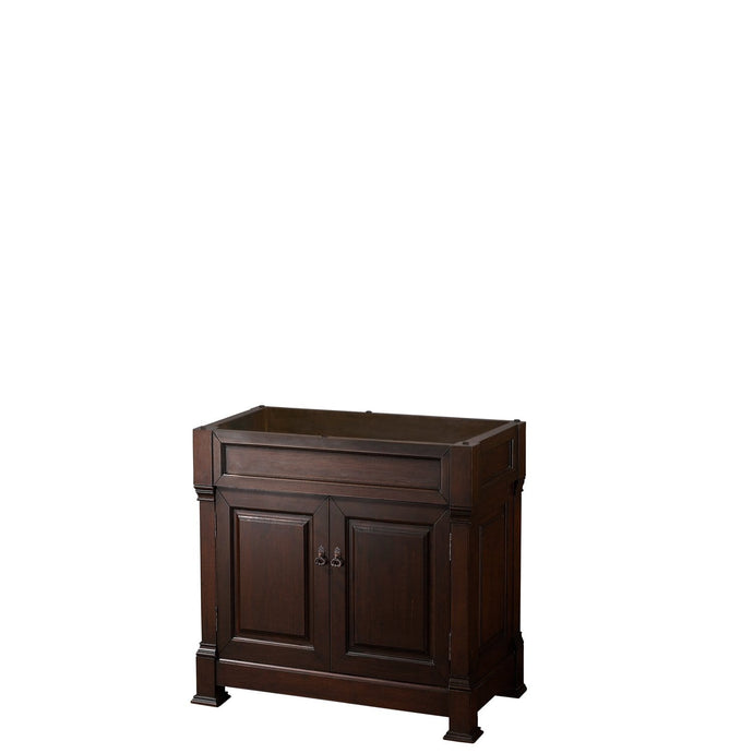 Wyndham Collection WCVTRAS36SDCCXSXXMXX Andover 36 Inch Single Bathroom Vanity in Dark Cherry, No Countertop, No Sink, and No Mirror