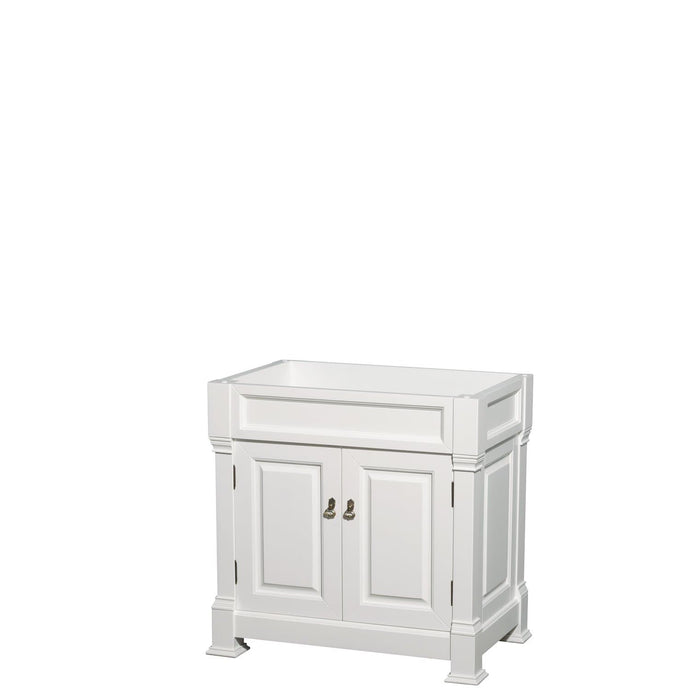 Wyndham Collection Vanity Wyndham Collection WCVTRAS36SWHCXSXXMXX Andover 36 Inch Single Bathroom Vanity in White, No Countertop, No Sink, and No Mirror