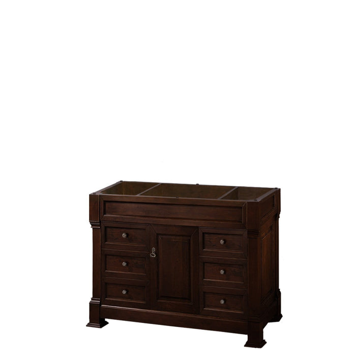 Wyndham Collection Vanity Wyndham Collection WCVTRAS48SDCCXSXXMXX Andover 48 Inch Single Bathroom Vanity in Dark Cherry, No Countertop, No Sink, and No Mirror