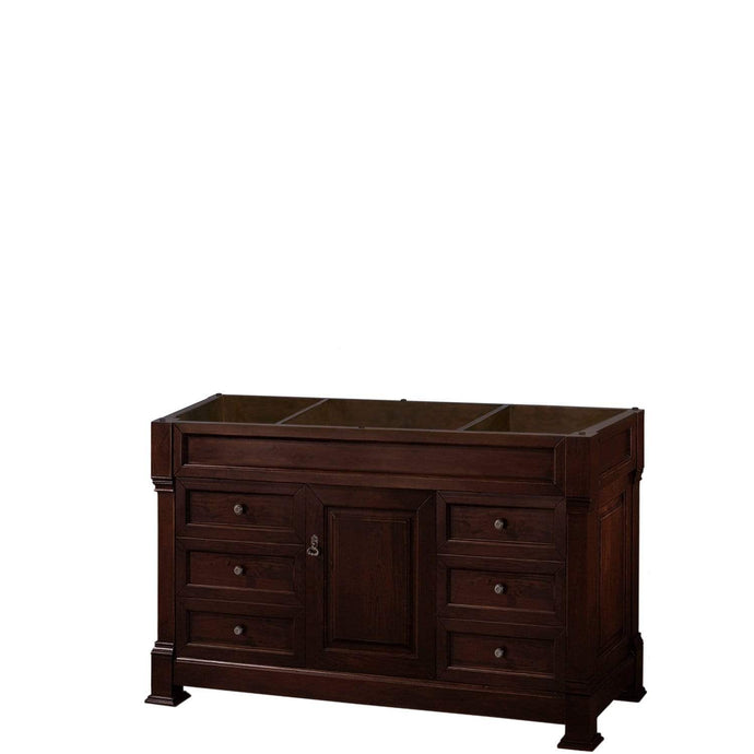 Wyndham Collection Vanity Wyndham Collection WCVTRAS55SDCCXSXXMXX Andover 55 Inch Single Bathroom Vanity in Dark Cherry, No Countertop, No Sink, and No Mirror