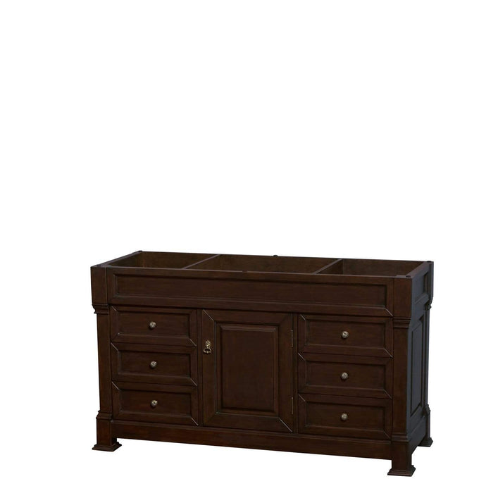 Wyndham Collection Vanity Wyndham Collection WCVTRAS60SDCCXSXXMXX Andover 60 Inch Single Bathroom Vanity in Dark Cherry, No Countertop, No Sink, and No Mirror
